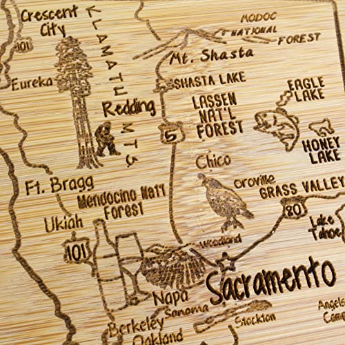 A Slice of Life California Engraved Map Cutting Board - view 5