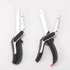 Vegetable Scissors Slicer Cutter,Quick Release/Install Kitchen Shears Cutting Board Knife Combo for Veggie,Carrots,cucumbers,potatoes,Barbecue Dishwasher Safe (Black)