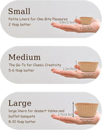 qiqee 500pcs Coffee Square Cupcake Liners Muffin Linner No Smell, Food Grade Baking Cups（Standard Size）