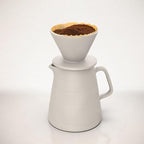 Francois et Mimi Pour Over Drip Coffee Maker Gift Set with Two Coffee Mugs, Non-Electric Pour Over Coffee Dripper, Easy Manual Brew Maker, Dishwasher and Microwave Safe, Filters not included (Ivory)