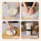 TRIGLI Sourdough Kit Baking Supplies Bread Making Kit with Dough Scraper Dough Whisk Round 9" Bread Proofing Basket Spatula Bread Lame Silicone Brush Sourdough Supplies Sourdough Tools