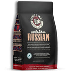 Bones Coffee Company White Russian, Cream and Cocktail Flavored Coffee, Medium Roast Low Acid Arabica Beans Compatible with Auto drip and French Press Coffee Maker, 12 Oz Ground
