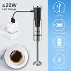 Liebe&Lecker Immersion Blender Cordless Handheld, 3 in 1 Cordless Hand Blender, 8 Speed Cordless Immersion Blender, Wireless Handheld Portable Mixer with Whisk Milk Frother for Soup Smoothie