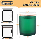 8 OZ Thick Candle Jars for Making Candles 15 Pcs, Empty Jars with Wood Lids for Candle Making, Sample Container, Frosted Green