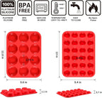 Silicone Muffin Pan, Mini Muffin Pan, Regular 12 Cups and Mini 24 Cups Cupcake Tin Set of 2 for Baking Egg Bites