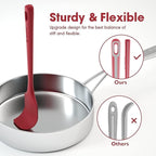4 Pieces Silicone Spatula Set, Food Grade Rubber Spatula, Upgrade Strong Handle with Ergonomic Grip, Heat Resistant for Nonstick Cookware, Cooking