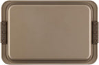 Anolon Advanced Nonstick Bakeware Cookie Pan Set/Baking Sheets with Silicone Grips, 2 Piece, Bronze