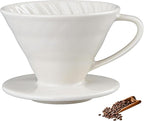 Pour Over Coffee Maker, Single Cup Coffee Dripper, Manual Porcelain Slow Brewing Accessories for Travel, Camping, Office, Home, Cafe, Coffee Gifts (Milky White, Large)