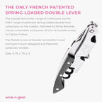 Pocket Prestige Waiters Corkscrew By Coutale Sommelier - Blackwood - French Patented Spring-Loaded Double Lever Wine Bottle Opener for Bartenders and Gifts - Sharp Micro-Serrated Knife