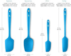 DI ORO Silicone Spatula Set - Rubber Kitchen Spatulas for Baking, Cooking, & Mixing - 600°F Heat-Resistant & BPA Free Silicone Scraper Spatulas for Nonstick Cookware - Dishwasher Safe (4pc, Blue)