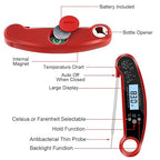 Cooking Thermometer,IP67 Waterproof Digital Meat Thermometer with Backlight, Calibration & Hold Function，Food Thermometer for Cooking,Outdoor Grilling,Candy Making