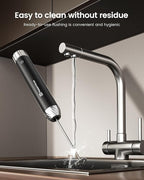 Maestri House Rechargeable Milk Frother with Stepless Speed Control, LunaFro Max Handheld Electric Foam Maker Waterproof Drink Mixer Foamer with Stand & Detachable Whisks for Lattes, Cappuccino