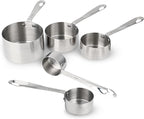 Measuring Cups Set of 5, Stainless Steel Measuring Cups Set, Kitchen Measuring Cup Set, Metal Measuring Spoons for Baking, Dry Measuring Cups, Heavy Duty Measurement Cups with 1/8 Measure Cup