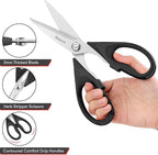 Kitchen Shears, iBayam Kitchen Scissors All Purpose Heavy Duty Meat Poultry Shears, Dishwasher Safe Food Cooking Stainless Steel Utility Scissors, Home Apartment Essentials, 2-Pack, Black, Aqua Sky