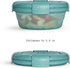 STOJO Collapsible Bowl - Translucent Eucalyptus, 36oz - Reusable Silicone Bowl for Hot and Cold Food - Perfect for Travel, Meal Prep, To-Go Lunch, Camping & Hiking - Microwave & Dishwasher Safe
