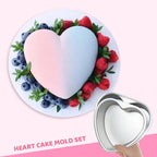 2 pcs Heart Shaped Cake Pan 6 Inch 8 Inch Aluminum Cake Pans Heart Cake Tin Baking Cake Mold for Valentine's Weddings Birthday Party