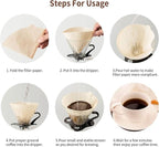 Coffee Filter, Size 02 Cone Coffee Filters Disposable, 100 Count Unbleached Natural Paper Filters 2-4 Cup, 2 Cone For V60 For Pour Over Droppers and Drip Coffee Maker (Brown)