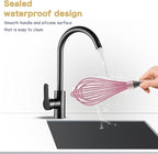 Pink whisk, Dishwasher Safe Wisk, Professional Whisks For Cooking Non-Scratch, Stainless Steel & Silicone Wisk, Plastic Rubber Whisk Tool For Nonstick Cookware Pans, Heat Resistant Whisk 12-Inch