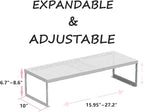 Stackable Expandable Metal Shelf Organizer - Adjustable Wire Storage Rack with Holes for Kitchen, Bathroom, Cabinet, Office - Space Saving, Durable & Sturdy Design（2PACKS/Large/White