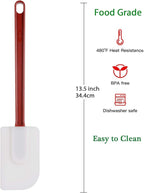 Silicone Rubber Spatula Set of 3, 14 Inch High Heat Commercial Spatula (3 Scrapers)