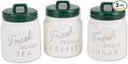 DII Kitchen Accessories Collection Ceramics, Jar Canister Set, Dark Green, 3