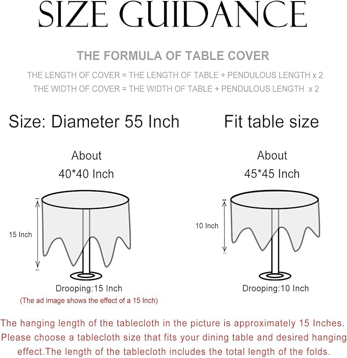 patdrea Designer Beige Tablecloth for Round Table,Vintage Italian Linen Trees Pattern Table Cloth,Decor Cover for Kitchen Dining Christmas,Thanksgiving,Tea Party,Diameter 55"-Tatiana a