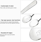 8 Pieces Extra Large Serving Spoons Set, 11 Inch Serving and Slotted Spoon, Stainless Steel Cooking Spoons, Serving Utensils for Kitchen Buffet Parties