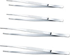 Yaomiao 4 Packs 12 Inch 10 Inch Bar Tweezers Silver Cocktail Tongs Long Garnish Tweezers Stainless Steel Bartender Kitchen Cooking Tongs for Cocktail Food Fruit Korean BBQ Bartender Chef, Multi-use