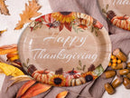 WDF 50Pack Thanksgiving Paper Plates - 10" x 12" Oval Paper Plates Dinner Size Large Disposable Platter Heavy Duty For Happy Thanksgiving Serving Tray Autumn Fall Harvest Party Supply