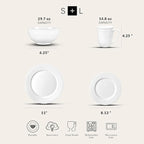 Stone Lain Alexandria 16-Piece Dinnerware Set Bone China, White