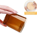 8 OZ Thick Candle Jars for Making Candles 15 Pcs, Brown Empty Jars with Wood Lids for Candle Making, Sample Container,Clear Brown