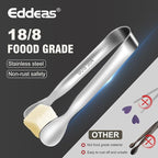 Mini Tongs For Serving Food，Set fo 12 Small Tongs For Appetizers，Small Stainless Steel Metal Cooking Tong，for Tea Party Coffee Bar, 4 inch Sugar Tong - Silver