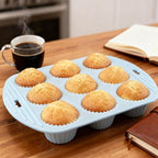 4 Pack Silicone Muffin Pan for Baking, Silicone Cupcake Pan, 9 Cup Nonstick Cupcake Baking Pan Molds, BPA Free silicone Muffin Pans for Making Muffin Cakes, Tart, Bread - 4 Colors