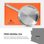 12 Inch Stainless Steel Frying Pan - 5 Ply Stainless Clad Skillet with Aluminum Core, Durable and Even Heating, Professional Cookware for Induction, All Stoves, Oven and Dishwasher Safe