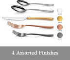 Artaste 56525 Rain II Forged 18/10 Stainless Steel Flatware 20 Piece Set, Service for 4, Silver