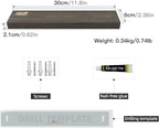 FINDKING Ash Wood Magnetic Knife Strip, Magnet Utensil Holder for Wall, Refrigerator, Wooden Rack for Kitchen Knives, No Drill (Dark Brown, 12 Inches, Without Knives)