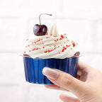 EUSOAR Assorted Colors Cupcake Liners, 5oz 125ml Muffin Liners with Lids Pack of 50, Creme Brulee Ramekins, Disposable Aluminum Foil Cups