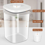 Airtight Rice Container 20 Lbs, Clear PET Plastic Food Storage Container Bin For Flour Sugar, Dry Food Holder with Easy Locking Lid for Kitchen Pantry Organization and Storage