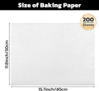 Beasea Parchment Paper Sheets, 200pcs 12x16 Inch White Precut Nonstick Heavy Duty Parchment Baking Paper Sheets for Air Fryer Cooking, Grilling, Frying and Steaming