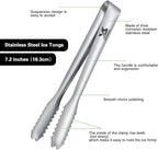 MSY BIGSUNNY Durable Stainless Steel Ice Tongs, 7 inch Sugar Cube Serving Tongs, Set of 2