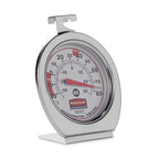 Rubbermaid Commercial Products Thermometer, Classic Large Mechanical Dial, Chrome, Extreme Temperature Range for Use in Refrigerator/Freezer/Cooler/Fridge