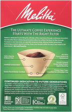 Melitta #4 Cone Coffee Filters, Natural Brown, 100 Count (Pack Of 6), 600 Total Filters - Fits all 8-12 Cup Cone Coffee Makers and Pour-Overs, Compostable, Tear-Resistant, Made in USA