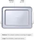 Caraway Non-Stick Ceramic Baking Sheet Duo - Naturally Slick Ceramic Coating - Non-Toxic, PTFE & PFOA Free - 18 x 13" Large & 15 x 10" Medium - Cream