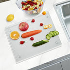 Tempered Glass Cutting Board for Kitchen, Clear Glass Board for Countertop, with Non-Slip Feet, Heat Resistant, Extra Large Size 16x20" 1Pcs