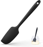 U-Taste Small Mini Silicone Spatula: 9×2inch 600ºF Heat-Resistant Food-Grade Jar Scraper for Kitchen Use, Non-Stick Seamless Flexible Baking Utensil for Mixing, Scraping Jam in Bowl or Cup (Black)
