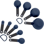 KitchenAid Universal Easy To Read Measuring Cup and Spoon Set with Soft Grip Handle for Maximum Control, Hang Hole and Nesting For Easy Storage, Dishwasher Safe, 9 Piece, Ink Blue