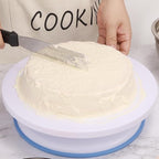 Cake Decorating Turntable 11 Inch Cake Turntable Anti-Slip Rotating Cake Stand for Decorating(1pcs Yellow)
