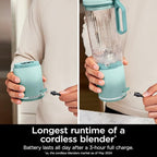 Ninja BC251MT Blast Max Personal Cordless Blender for Smoothies, Blend, Ice Crush, 22 oz. Twist & Go Vessel, Sea Glass - Certified Refurbished
