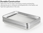 CURTA 6 Pack Aluminum Sheet Pan, NSF Listed 1/4 Quarter Size 13 x 10 inch Commercial Bakery Cake Bun Pan, Baking Tray