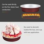 Beasea Disposable Mini Pie Tins with Lids, 100 Pack 4” 7.3oz 215ml Small Round Aluminum Baking Tart Foil Container for Individual Dessert Cupcake Cheesecake Ramekin Quiche Oven Dishes - Wine Red